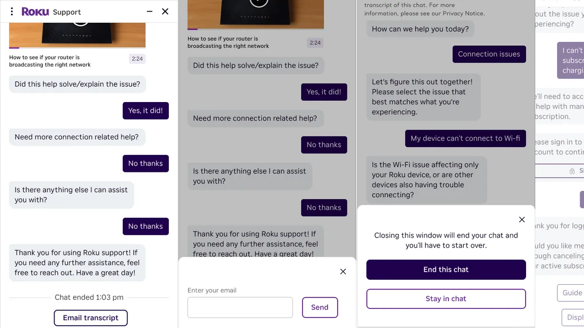 Roku AI Powered Support Chat